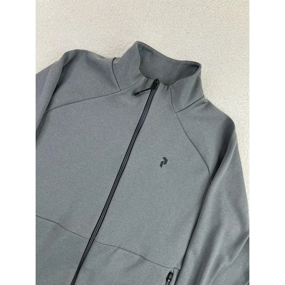 Peak Performance Jacket Mens Large Gray Pulse Zip Track Full Zip Performance